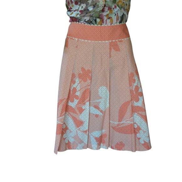 Vintage 90s y2k Liz Claiborne Pastel Cotton Floral Pleated Skirt Womens Size 8 - Picture 2 of 8